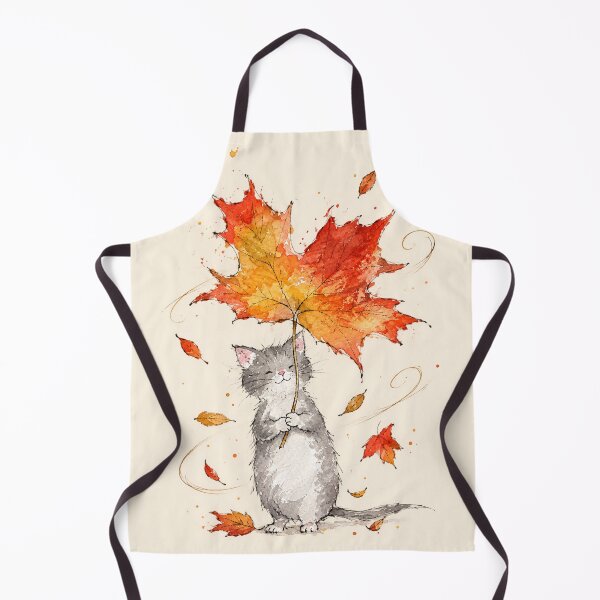 Item preview, Autumn Cat and Leaf designed and sold by Quelon.