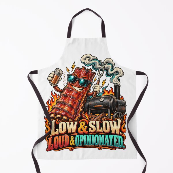 Item preview, Low & Slow, Loud & Opinionated – BBQ Humor designed and sold by Beautifully Unhinged.