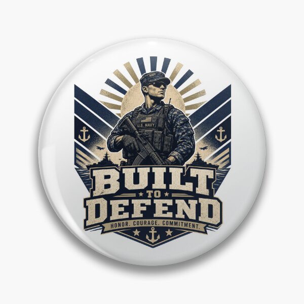 Item preview, Navy Seal Soldier Marine Built To Defend Motivational Slogan gift for Armed Forces Marines designed and sold by LD ART.