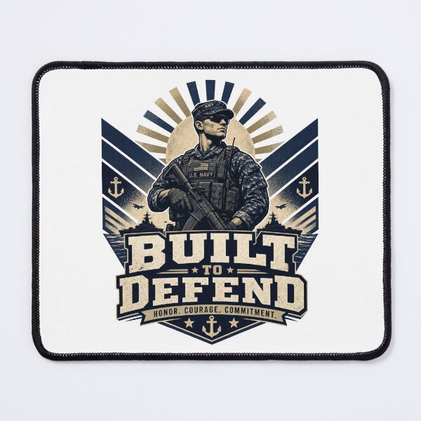Item preview, Navy Seal Soldier Marine Built To Defend Motivational Slogan gift for Armed Forces Marines designed and sold by LD ART.