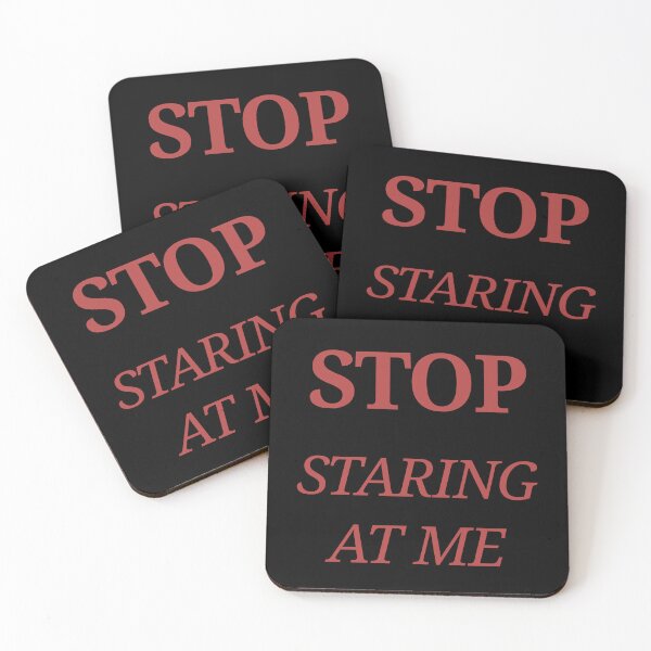Item preview, STOP Staring at Me Funny Sarcastic Quote red designed and sold by BoldPowStudio.