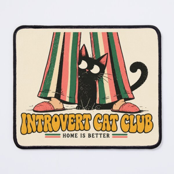 Item preview, Introvert cat club design at home designed and sold by anytka.
