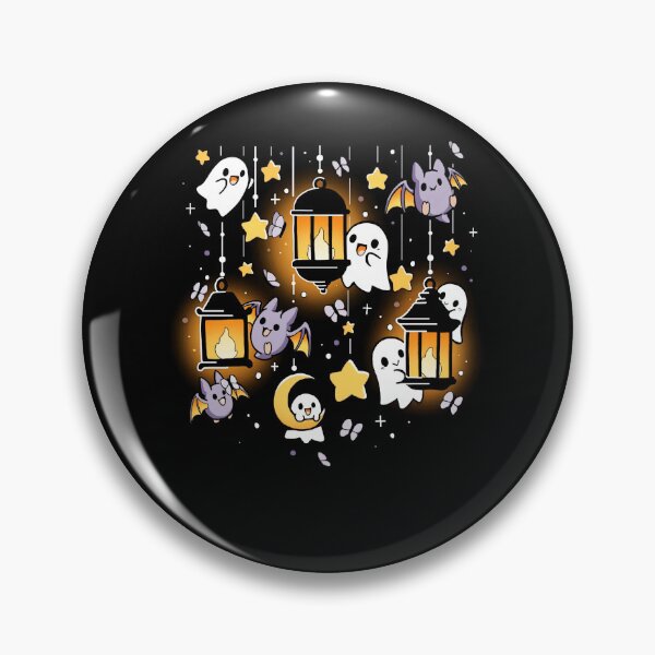 Item preview, Cute Spooky Ghosts And Bats Lanterns Kawaii Halloween Pattern designed and sold by JaPanAnimeSh8.