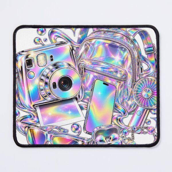 Item preview, Festival Weekend Kit - Chrome Rainbow 2020s Lifestyle Collage designed and sold by The198X.
