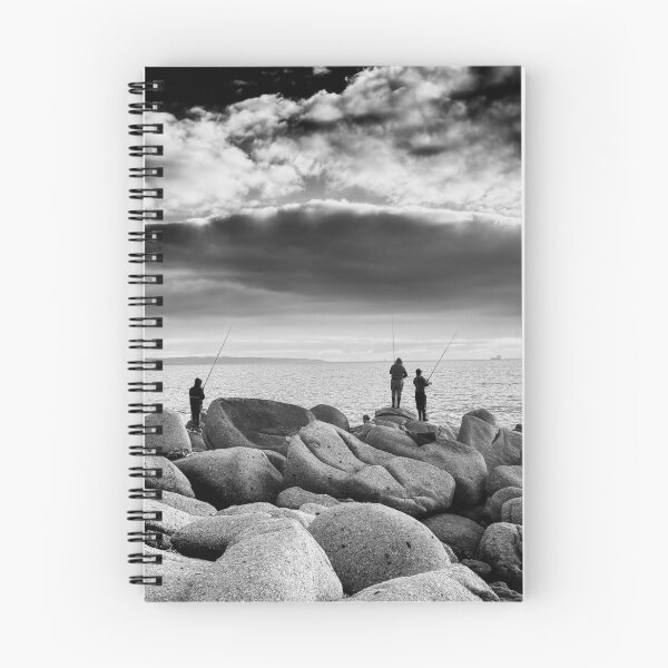 Item preview, Ocean Fishing in Black and White Landscape photo designed and sold by Faith Based Decor & Art &Gifts.