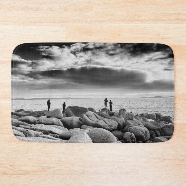 Item preview, Ocean Fishing in Black and White Landscape photo designed and sold by Faith Based Decor & Art &Gifts.