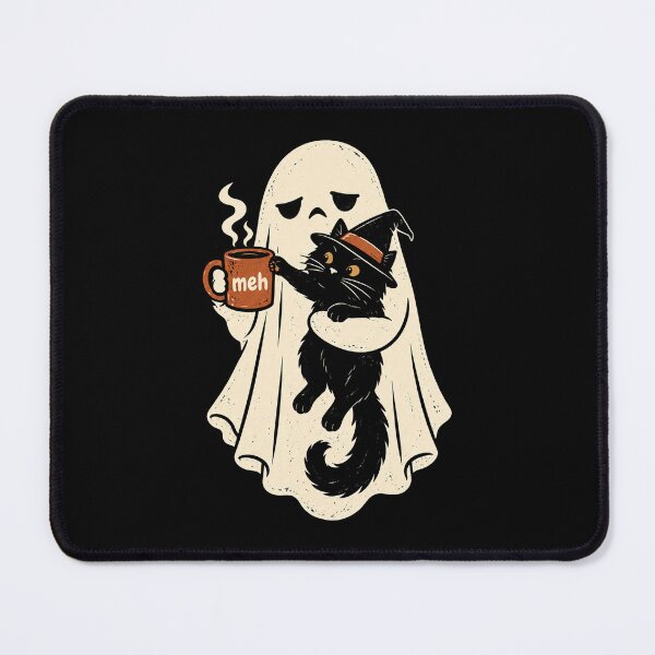 Item preview, Ghost Hugging Black Witch Cat Coffee Funny Halloween designed and sold by Kladhadredo.
