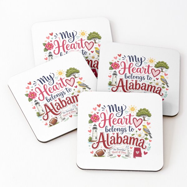 Item preview, My Heart Belongs to Alabama - Cute Souvenir Travelers Gift for Men Women & Kids  designed and sold by Mozaic Clothes.