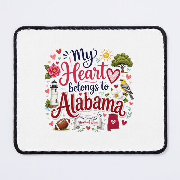 Item preview, My Heart Belongs to Alabama - Cute Souvenir Travelers Gift for Men Women & Kids designed and sold by Mozaic Clothes.
