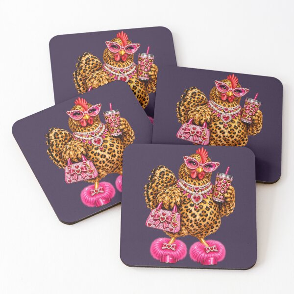 Item preview, Glam Leopard Chicken Pink Rhinestone Country Fashion Art designed and sold by AmiGraph.