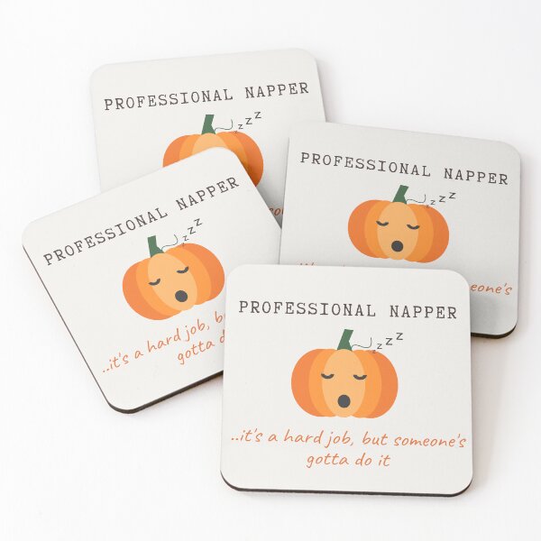 Item preview, Professional Napper Funny Cute Autumn Pumpkin Aesthetic Greeting Card & Sticker designed and sold by OlhaTironArt.
