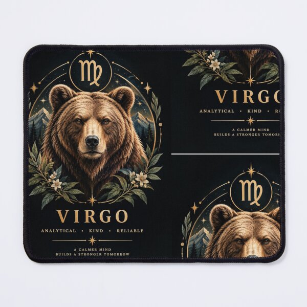 Item preview, Virgo Zodiac Bear Celestial Astrology Art designed and sold by varotti.