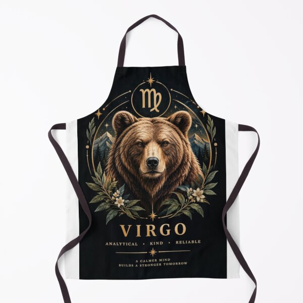 Item preview, Virgo Zodiac Bear Celestial Astrology Art designed and sold by varotti.