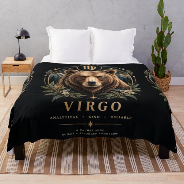 Item preview, Virgo Zodiac Bear Celestial Astrology Art designed and sold by varotti.