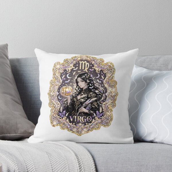 Item preview, Virgo Elegant Gothic Medallion Portrait designed and sold by Zodiac Celestial Art.
