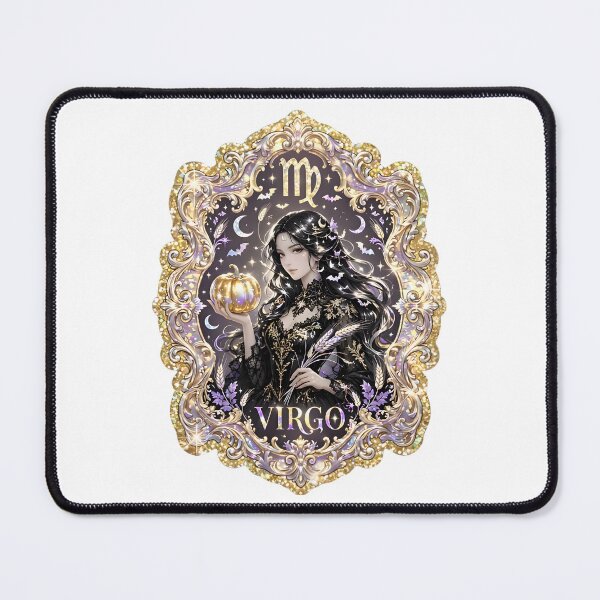 Item preview, Virgo Elegant Gothic Medallion Portrait designed and sold by Zodiac Celestial Art.