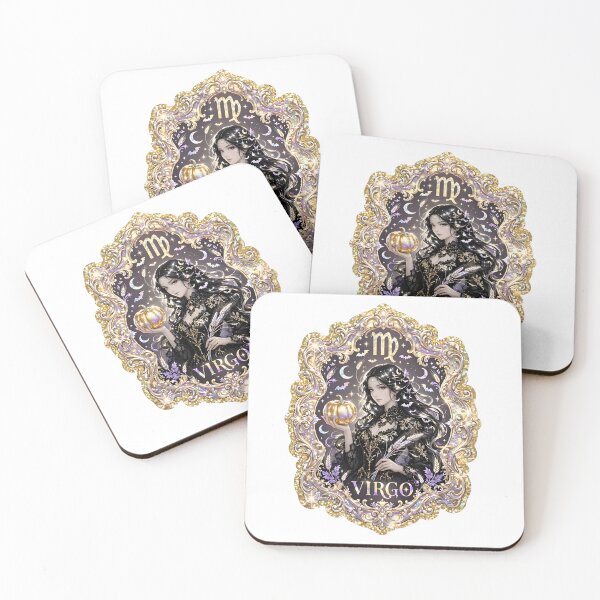 Item preview, Virgo Elegant Gothic Medallion Portrait designed and sold by Zodiac Celestial Art.