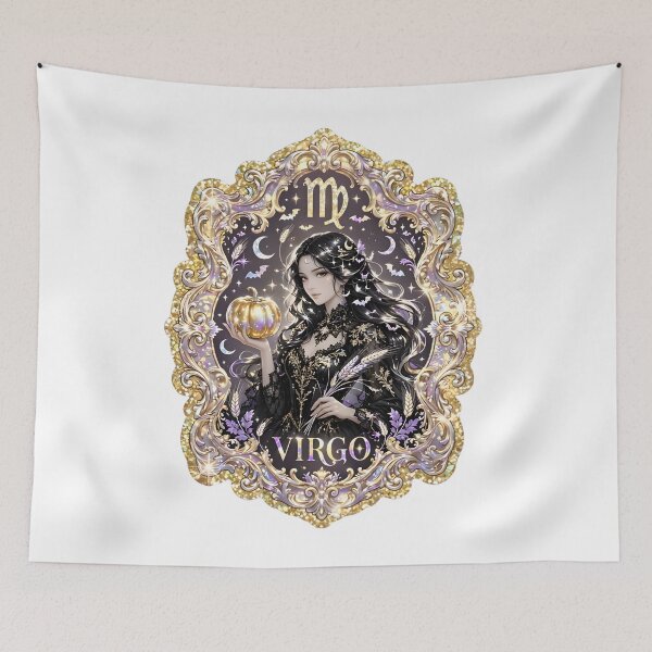 Item preview, Virgo Elegant Gothic Medallion Portrait designed and sold by Zodiac Celestial Art.