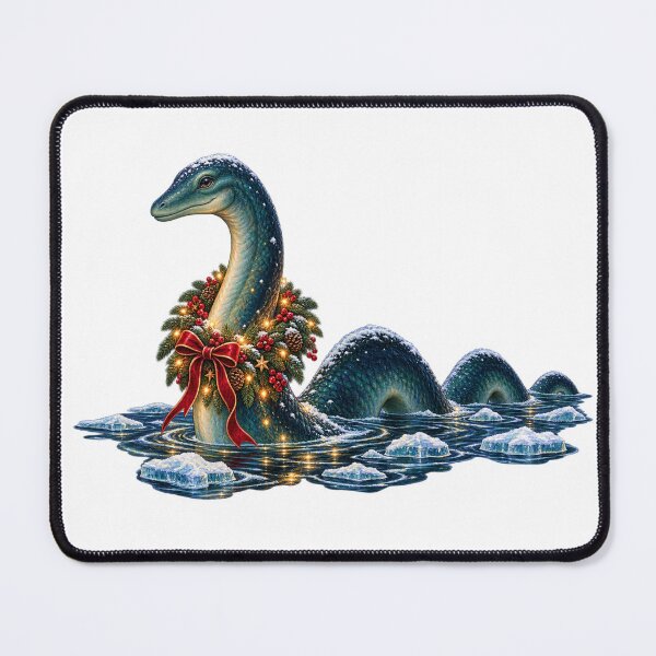 Item preview, Christmas Loch Ness Monster, Festive Nessie Wreath designed and sold by happycottage.