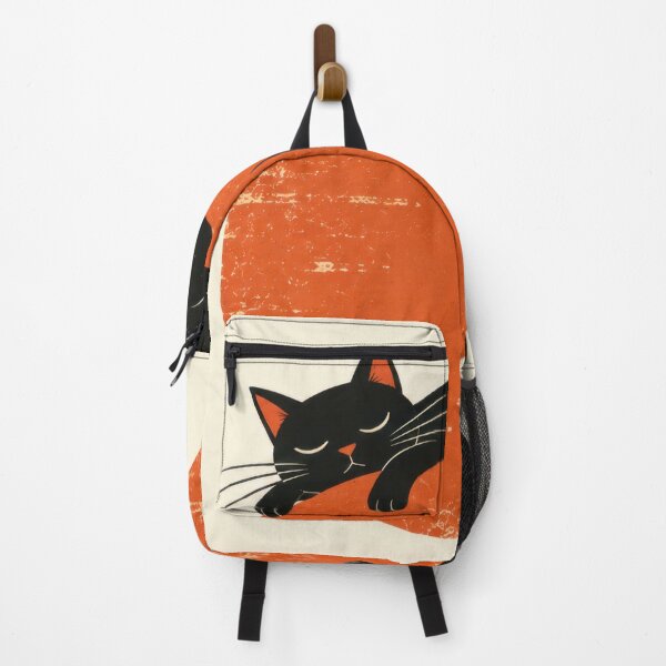 Item preview, Black cat resting on orange circle designed and sold by anytka.