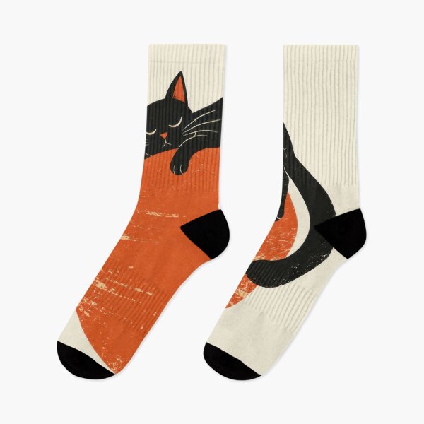 Item preview, Black cat resting on orange circle designed and sold by anytka.