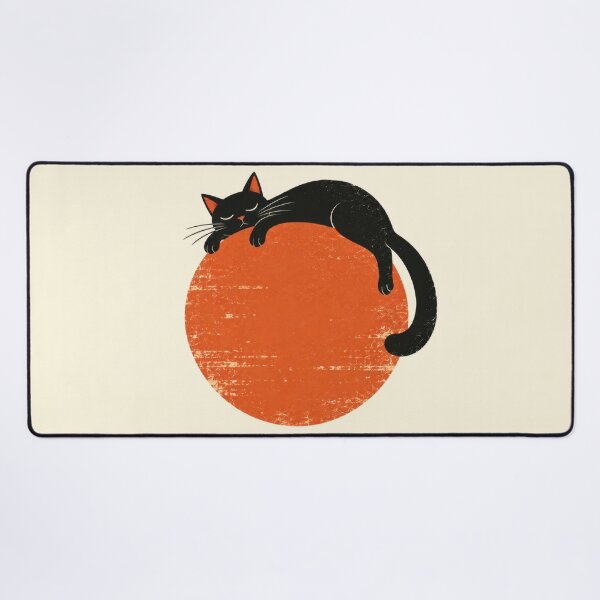 Item preview, Black cat resting on orange circle designed and sold by anytka.