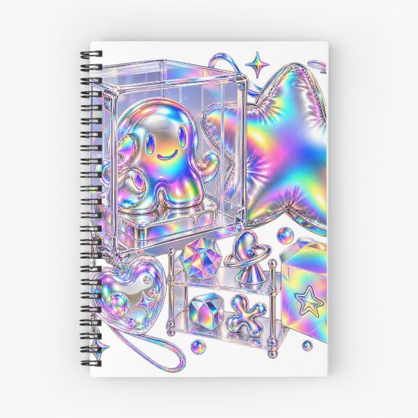Item preview, Cute Collectible Corner - Chrome Rainbow 2020s Lifestyle Collage designed and sold by The198X.