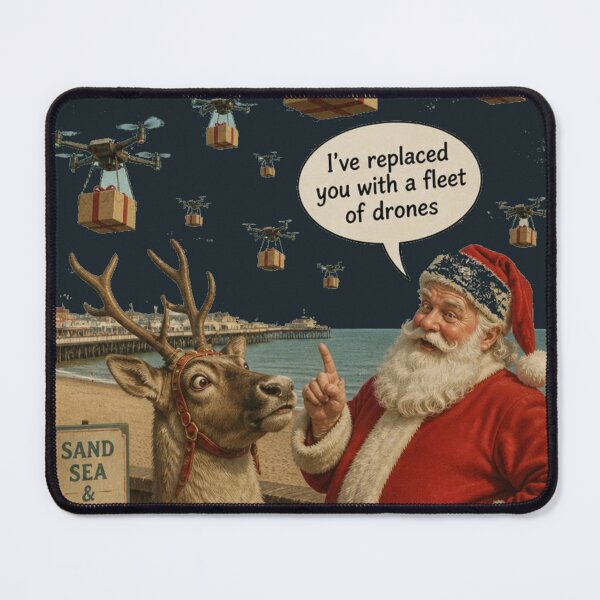 Item preview, Seaside Postcard: Santa Drones designed and sold by halibutgoatramb.
