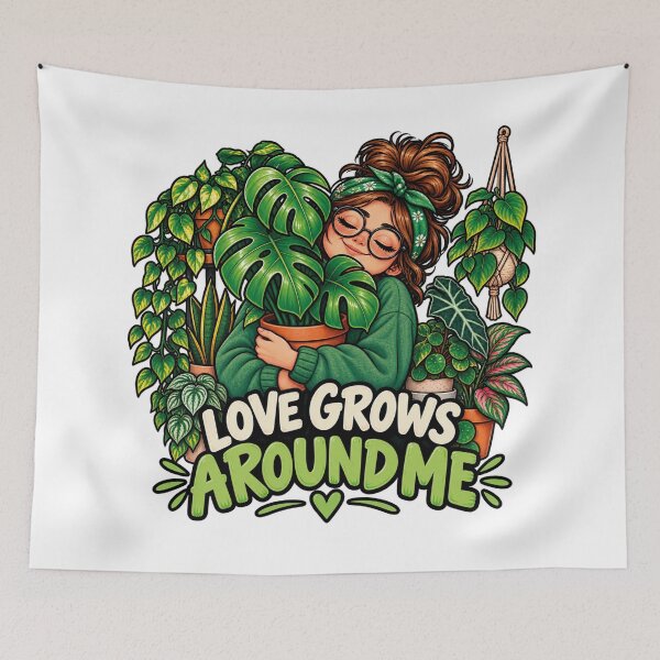 Item preview, Love Grows Around Me Plant Mom Monstera  designed and sold by CrazySzoopWorld.