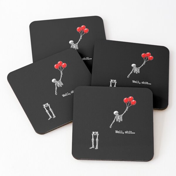 Item preview, Well Shit Funny Skeleton Flying With Red Balloons designed and sold by RealestInternet.