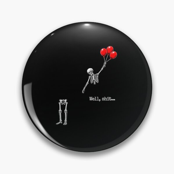 Item preview, Well Shit Funny Skeleton Flying With Red Balloons designed and sold by RealestInternet.