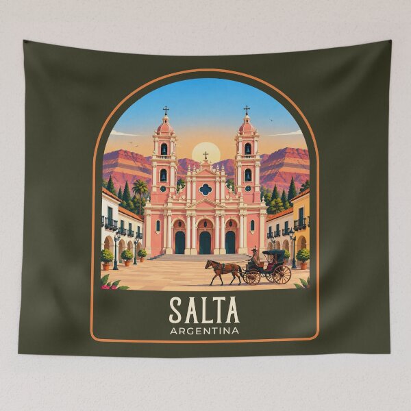 Artikelvorschau, Salta Vintage Reiseillustration entworfen und verkauft von HomeLivingCo.