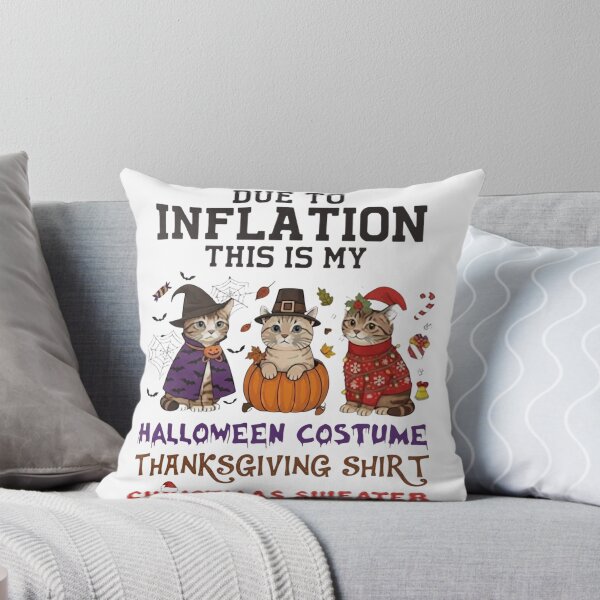Item preview, Due To Inflation This Is My Multi-Holiday Cat Costume Funny T-Shirt Design designed and sold by CreativeNest Prints.