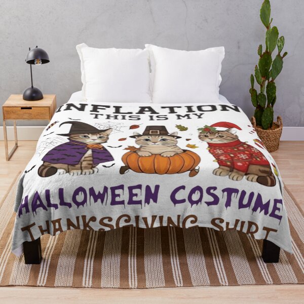 Item preview, Due To Inflation This Is My Multi-Holiday Cat Costume Funny T-Shirt Design designed and sold by CreativeNest Prints.