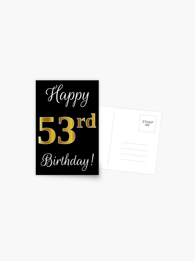 Hình nền lịch lãm và màu vàng giả tạo chúc mừng sinh nhật lần thứ 53 với gam màu đen sẽ tạo nên không gian trang trọng và sang trọng. Hãy tạo sự khác biệt cho buổi tiệc sinh nhật của bạn bằng cách tải ngay hình nền này và trang trí ngay cho bữa tiệc của mình.