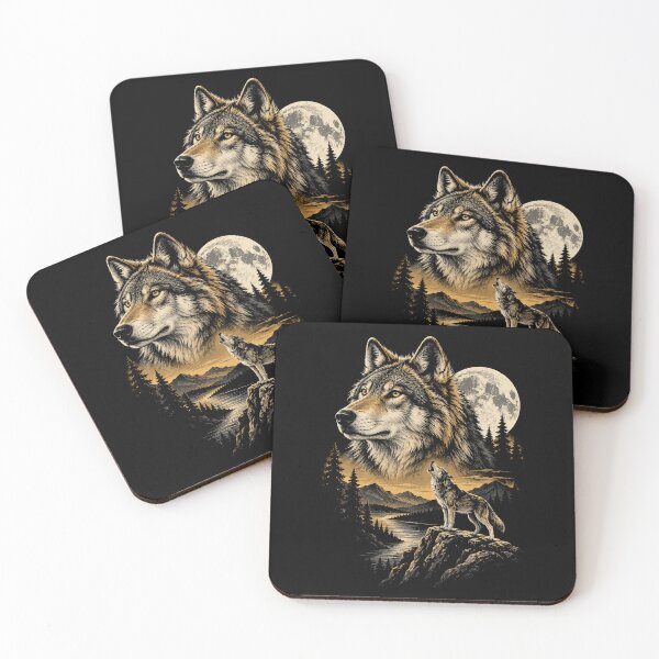 Item preview, Howling Wolf Full Moon Wilderness Vintage Nature designed and sold by Kladhadredo.