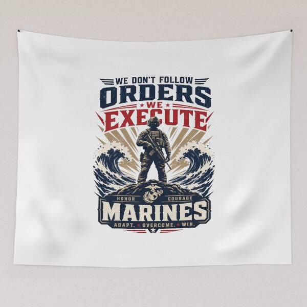 Item preview, Navy Seal Soldier Marine We Don't Follow Orders We Execute Them Motivational Slogan gift for Armed Forces Marines designed and sold by LD ART.