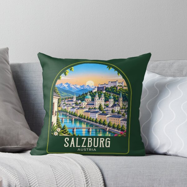 Item preview, Salzburg Vintage Travel Illustration designed and sold by HomeLivingCo.