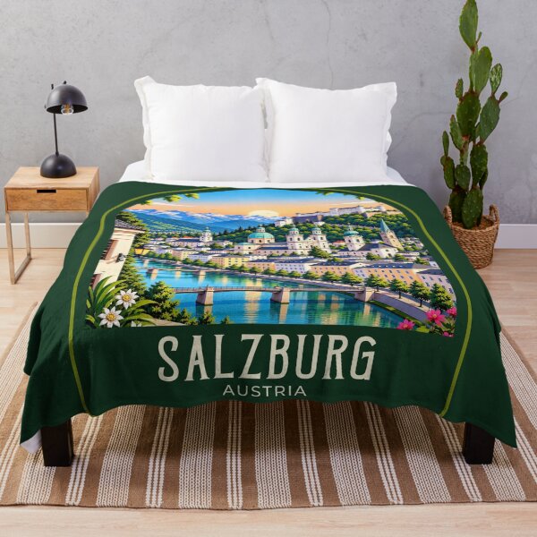 Artikelvorschau, Salzburg Vintage-Reiseillustration entworfen und verkauft von HomeLivingCo.