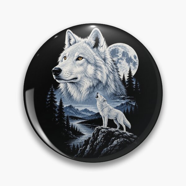 Item preview, White Wolf Howling Full Moon Wilderness Nature designed and sold by Kladhadredo.