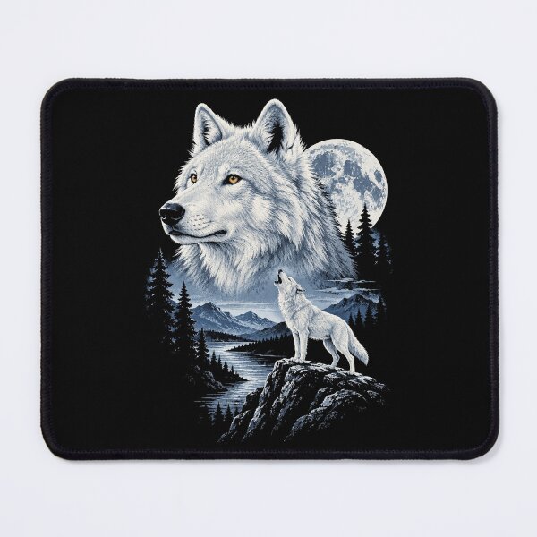 Item preview, White Wolf Howling Full Moon Wilderness Nature designed and sold by Kladhadredo.