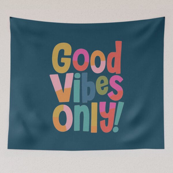 Item preview, Good Vibes Only Colorful Motivational Illustration designed and sold by NosandEdgy.