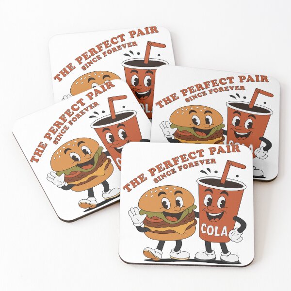 Item preview, Vintage Retro Hamburger Cola Mascot - The Perfect Pair designed and sold by KozbiDesign.