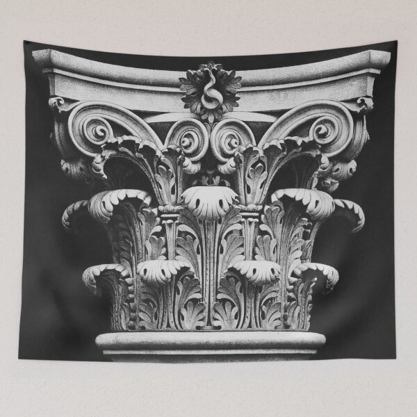 Item preview, Corinthian capital column, Edouard Baldus, Pl. 7 Nouveau Louvre, Exteriors, 1869-1875, photogravure vintage black and white photograph for wall decor designed and sold by Astrid Arkhangelsky.