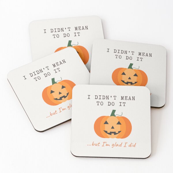 Item preview, I Didn't Mean To Do It Funny Halloween Pumpkin Minimalist Art Print & Greeting Card designed and sold by OlhaTironArt.