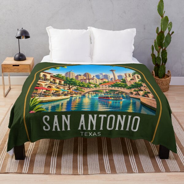 Item preview, San Antonio Vintage Travel Illustration designed and sold by HomeLivingCo.