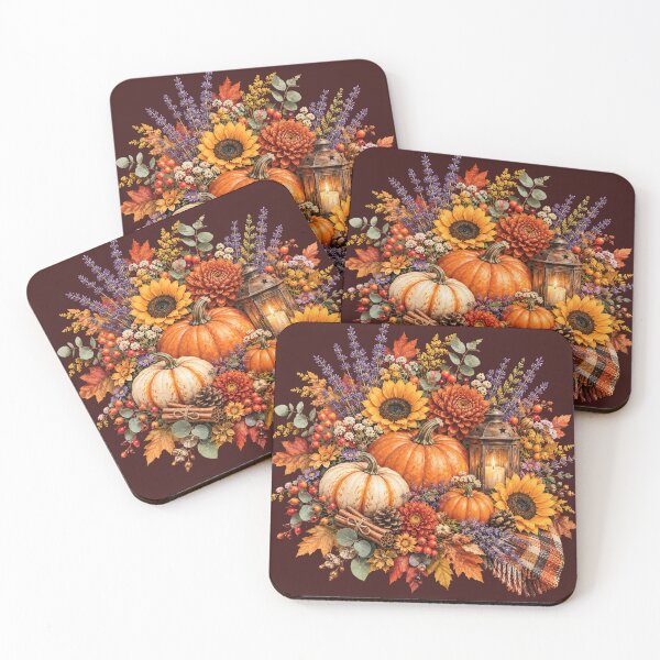 Item preview, Cozy Autumn Pumpkin Sunflower Lantern Fall Bouquet Flowers designed and sold by Sycamorre.