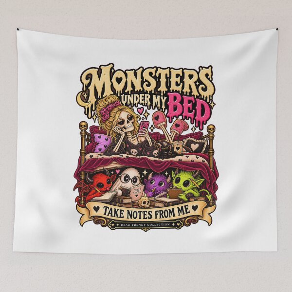 Item preview, ⚡Dead Trendy Collection ⚡- Monsters Under My Bed Take Notes From Me designed and sold by WheelieGdArt.