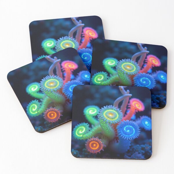 Item preview, Glowing Spiral Flowers – Neon Bioluminescent Fantasy Botanical Art. designed and sold by fbtrisha.