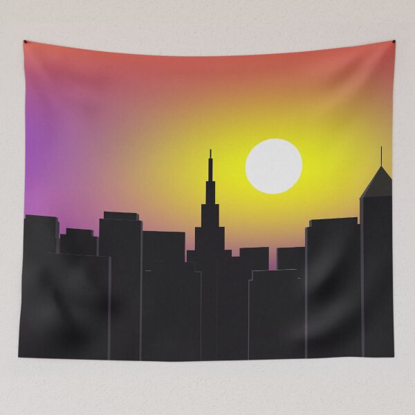 Item preview, Metropolitan Twilight: City Skyline Sunset designed and sold by ArtisticJump.